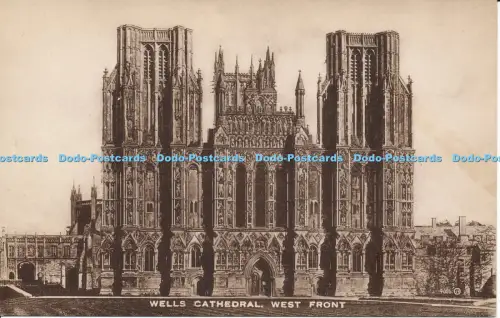 R029876 Wells Cathedral West Front Valentine Sepiatype
