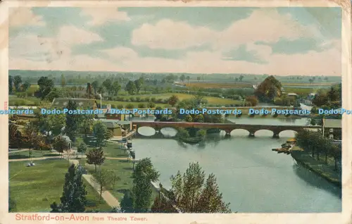 R029893 Stratford on Avon from Theatre Tower Peacock Autochrom 1908