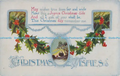 R029906 Gruß Postkarte Weihnachtswünsche F W Woolworth 1915