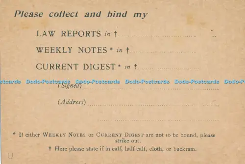 R029984 Alte Postkarte bitte sammeln und binden William Clowes and Sons