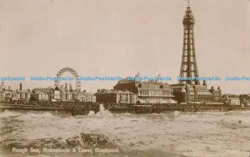 R029988 Rough Sea Promenade and Tower Blackpool RP
