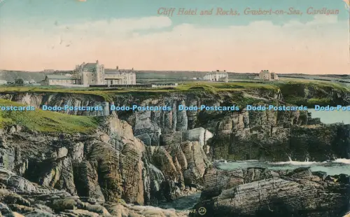 R029989 Cliff Hotel and Rocks Gwbert on Sea Strickjacke J Clougher 1912