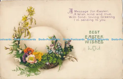 R029993 Grußpostkarte Beste Osterwünsche 1924
