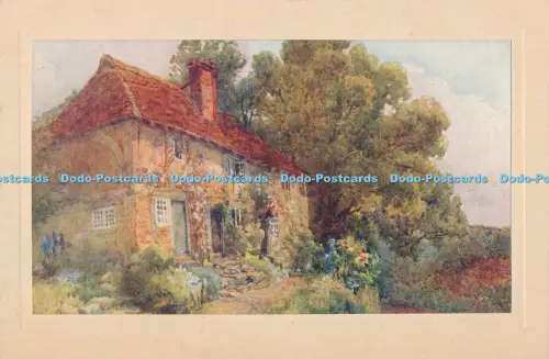 R029995 Alte Postkarte Haus und Garten