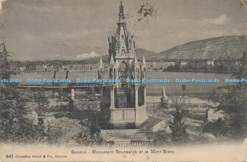 R030003 Geneve Monument Brunswick et le Mont Blanc Charnaux Freres No 643