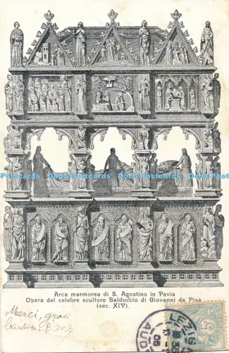 R030141 Arca Marmorea di S Agostino in Pavia Opera del Celebre Scultore Balducci