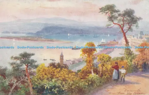 R030294 Exmouth from the Beacon Tuck Oilette No 7369