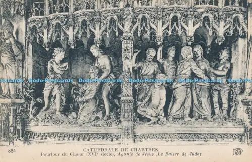 R030426 Cathedrale de Chartres Pourtour du Choeur Agonie de Jesus Le Baiser de J