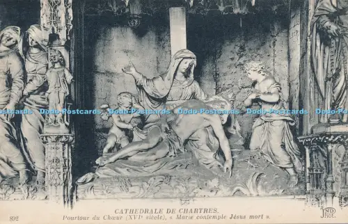 R030432 Cathedrale de Chartres Pourtour du Choeur Marie Contemple Jesus Mort Neu