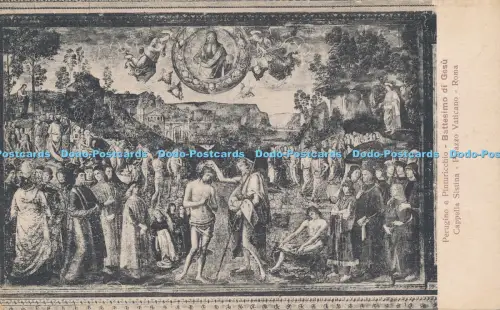 R030465 Perugino e Pinturicchio Battesimo di Gesu Cappella Sistina Palazzo Vatic