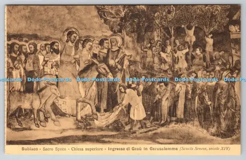R814145 Subiaco Sacro Speco Chiesa Superiore Ingresso di Gesu in Gerusalemme Alt