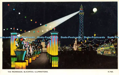 R206508 The Promenade Blackpool Illuminations Valentines Valchrome