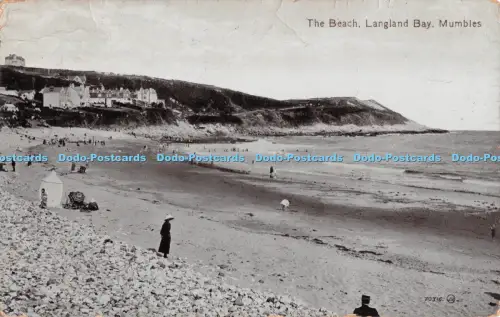 R507107 Mumbles Langland Bay The Beach Valentines Serie 1914