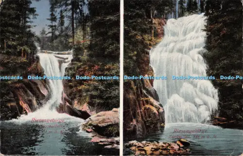 R508461 Riesengebirge Zackelfall Mannich und Hochendorf 1922 Mehrfachansicht