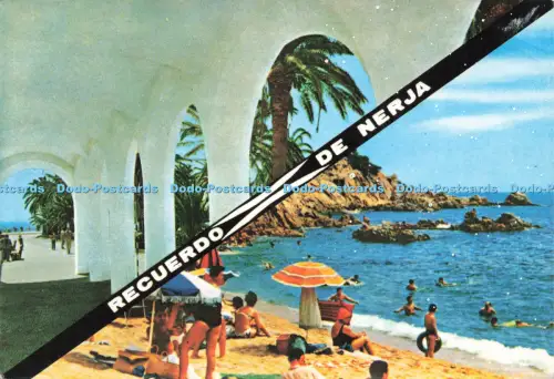 D221046 Recuerdo de Nerja Paseo y Banos en Vacaciones Postales Costa del Sol Mul