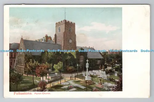 R801072 Folkestone Parish Church Pictorial Stationery London Autochrom Peacock 1