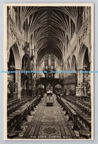 R801085 The Choir Looking W Exeter Cathedral Tuck Real Photograph Series I
