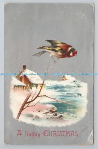 R801096 A Happy Christmas Bird Village Max Ettlinger London New York Serie 5026