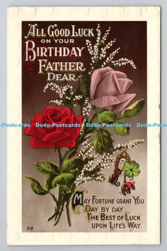 R801235 Alles Gute Glück zum Geburtstag Vater Liebe Blumen Katze Elefant Kunst Foto