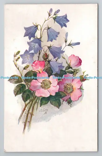 R801288 A Happy Christmas Flowers Tuck Oilette