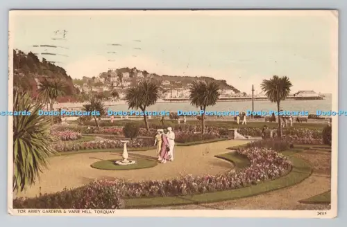R801345 Torquay Tor Abbey Gardens and Vane Hill PM Paignton Devon 1949