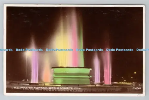 R801358 Rumpf Queens Gardens beleuchteter Brunnen Valentine RP 1939