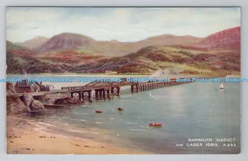R801395 Barmouth Viadukt und Cader Idris Valentine Art Farbe Brian Gerald