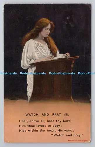 R801399 Watch and Pray Bamforth Holmfirth England New York Series No 4635 2 1911