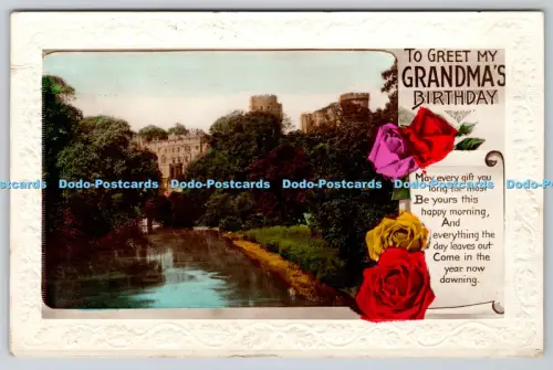 R814259 To Greet My Grandma Birthday Roses Castle RP