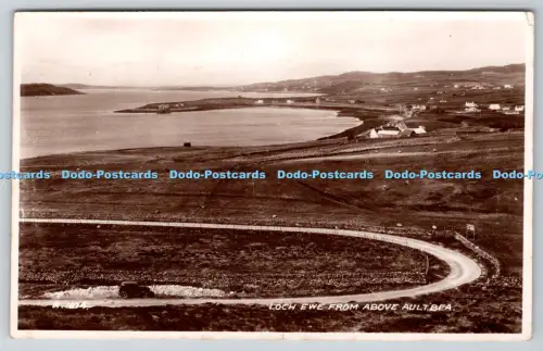 R814814 Loch Ewe From Above Aultbea Valentine RP PM Edinburgh 1952