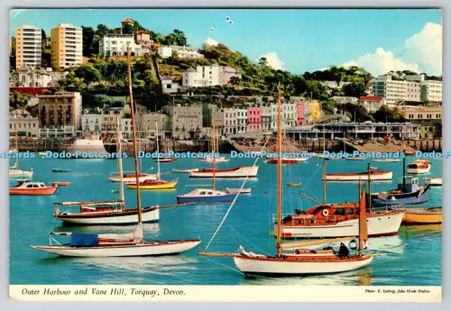 R815439 Torquay Devon Outer Harbour and Vane Hill John Hinde E Ludwig 1974