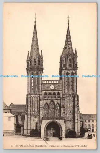 R815813 St Pol de Leon Finistere Facade de la Basilique J P Morlaix