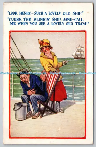 R815860 Look Henry So a Lovely Old Ship H B London PM Bournemouth Hants 1932