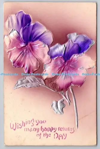 R816043 Ich wünsche Ihnen viele glückliche Returns of the Day Flower PM Clapton 1909