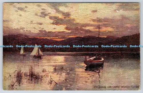 R816401 Windermere Abend am See Malerische englische Seen Tuck Oilette Serie