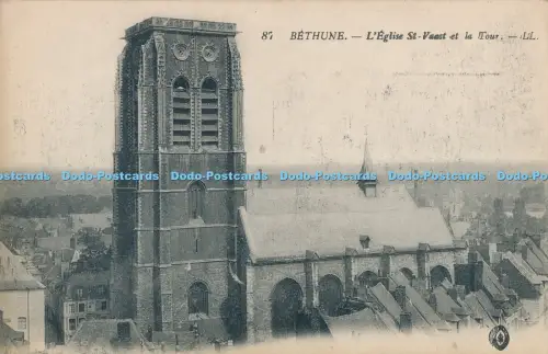 R030595 Bethune L Eglise St Vaast et la Tour Levy Fils No 87 B Hopkins