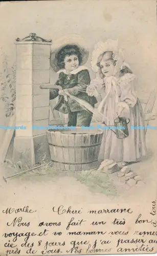 R030615 Alte AK Mädchen 1904