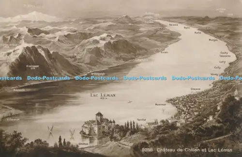 R030630 Chateau de Chillon et Lac Leman Phototypie