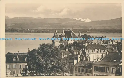 R030651 Nyon Vue sur la Chateau et le Mont Blanc
