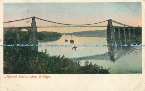 R031071 Menai Hängebrücke Peacock Autochrom 1905