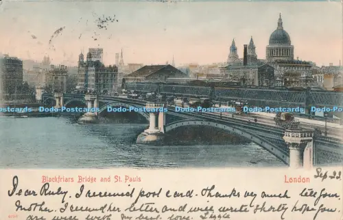 R031334 Blackfriars Bridge und St Pauls London Stengel