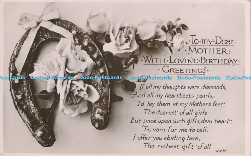 R031351 Grüße an meine liebe Mutter mit liebevollen Geburtstagsgrüßen Hufeisen und