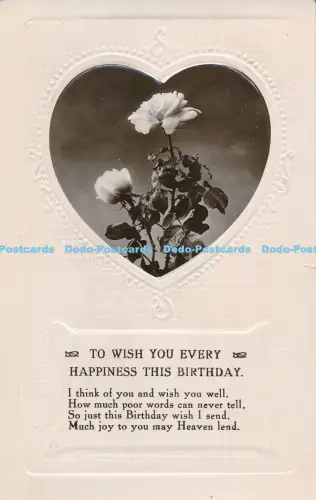 R031354 Grüße, um Ihnen alles Glück zu wünschen diese Geburtstagsrosen Davidson Bros