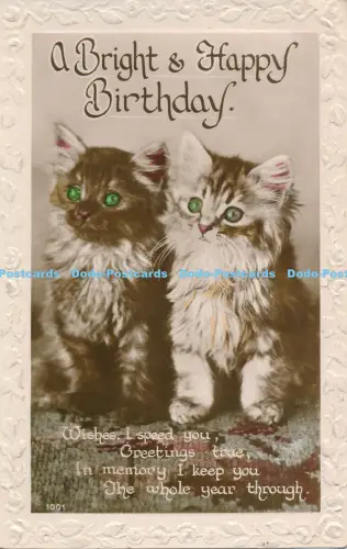 R025715 Greetings A Bright and Happy Birthday Kittens RP 1927