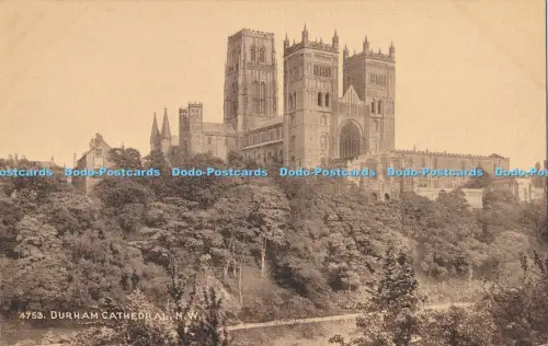 R027418 Durham Cathedral N W Photochrom Sepiatone No 4753
