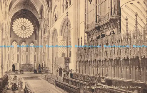 R027422 Durham Cathedral Choir Side View Photochrom Sepiatone