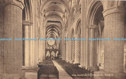 R027423 Durham Cathedral Nave E Photochrom Sepiatone No 4760