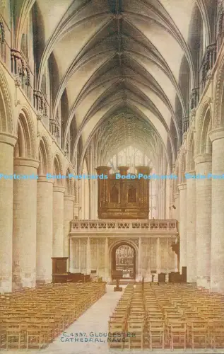 R027430 Gloucester Cathedral Nave Photochrom Celesque No C4357