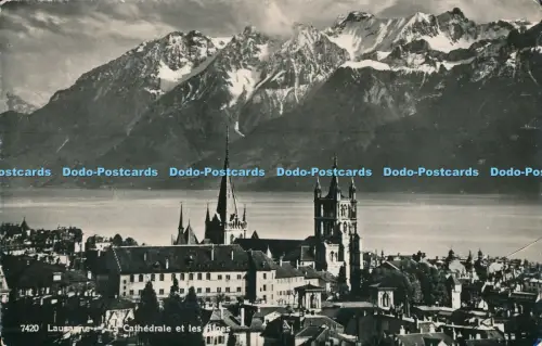 R027537 Lausanne La Cathedrale et les Alpes Jaeger No 7420
