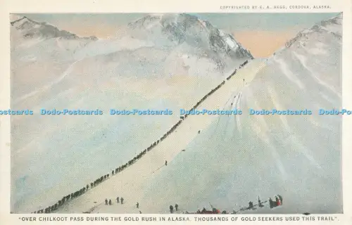 R027550 Über Chilkoot Pass während des Goldrausches in Alaska Tausende Gold suchen